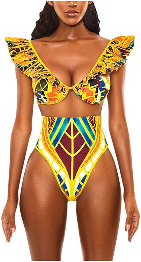 African Print Bikini Set Women S Swimwear Push Up Padded Bra Feast