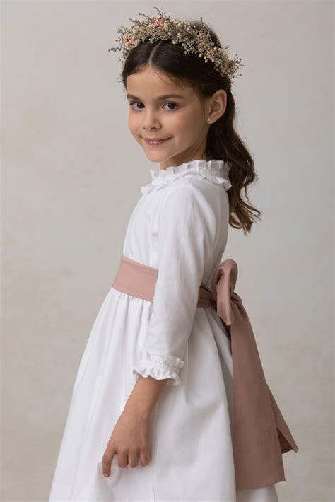 Fajín rosa nude Ceremonia niña Invierno Quémono