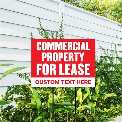 Commercial Property for Lease Yard Sign Personalized 24 X 18 Custom ...