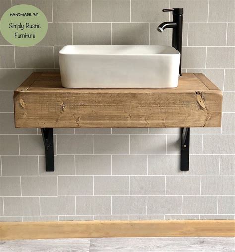 Rustic Washstand Shelf Wash Stand Sink Unit Hand Crafted Rustic