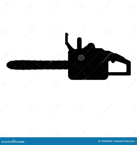 Chainsaw Black Vector Silhouette | CartoonDealer.com #47217179