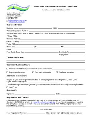 Fillable Online Mobile Food Vending Vehicles Registration Form Fax