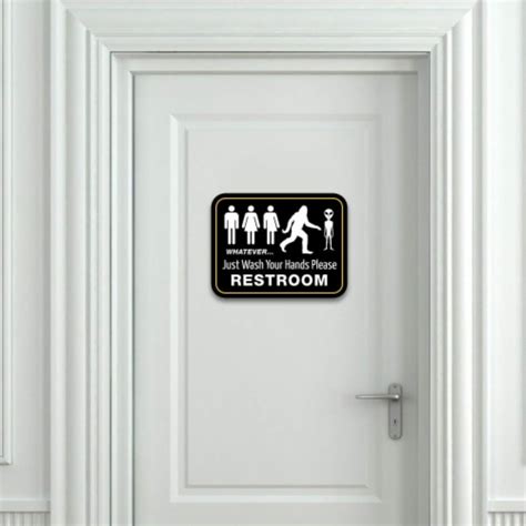 Bigtime Signs Bigfoot Funny Bathroom Sign All Gender Wash Your