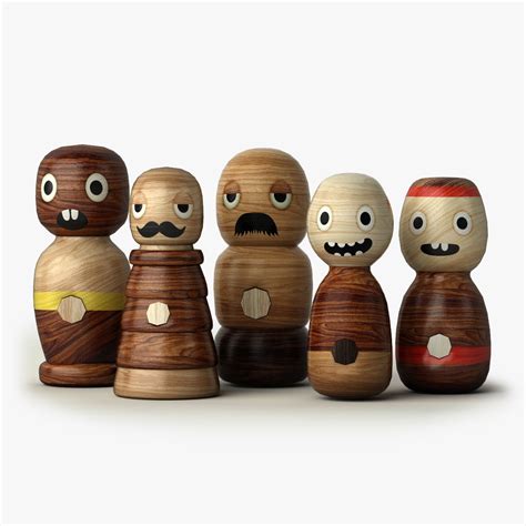 obj handmade wooden character toys