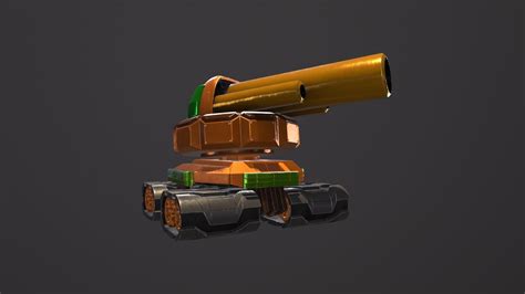 Tank Battle Cartoon High Poly Turret Ricochet 3d Model Animated