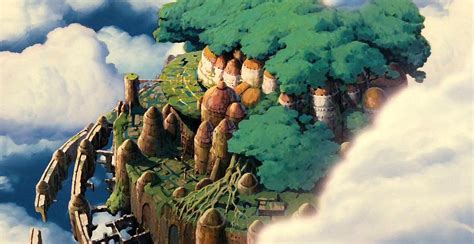 Laputa, Castle in the sky, island, Ghibli Landscape Digital Art by Hans ...