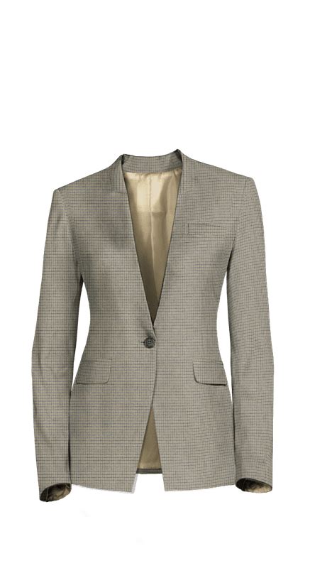 Blazer Sin Solapas Pata De Gallo De Tejido El Stico Gris Sumissura