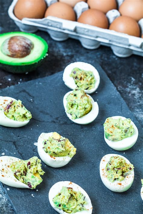 Healthy Avocado Deviled Eggs Recipe No Mayo Kroll S Korner