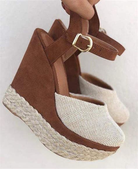 Sandália espadrille plataforma caramelo R 155 90 cor Marrom salto