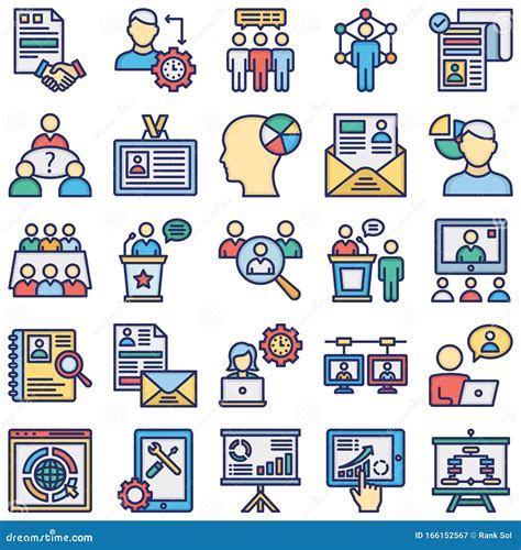 Hr Management Vector Icons Set Every Single Icon Can Be Easily Modified