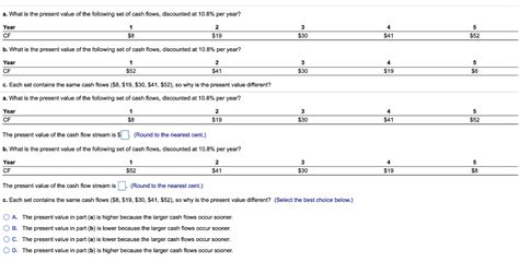 Solved A What Is The Present Value Of The Following Set Of