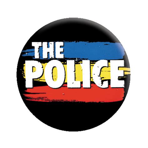 The Police Striped Logo 1.25" Button | Shop the The Police Official Store