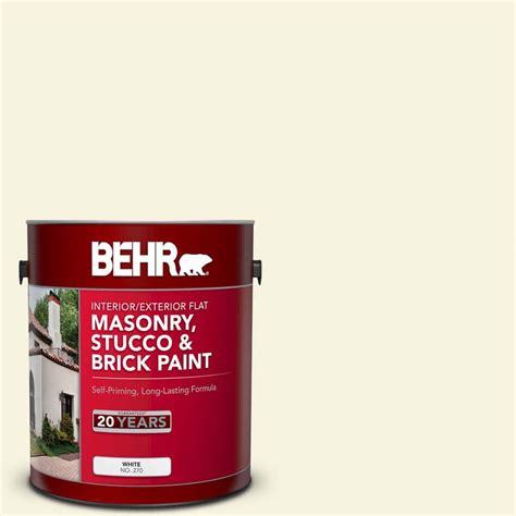 Behr 1 Gal Bwc 03 Lively White Flat Masonry Stucco And Brick