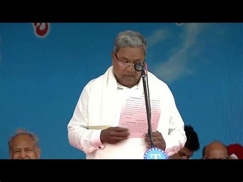 Siddaramaiah Karnataka Cm Oath Taking Ceremony Youtube