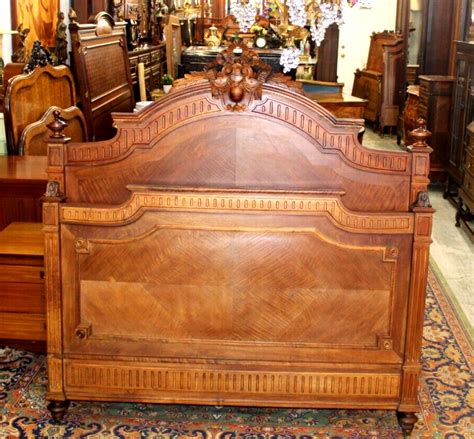 French Antique Carved Walnut Henry Ii Full Size Bed Ebay