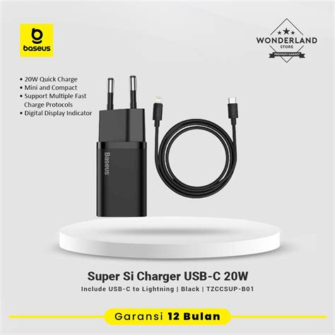 Jual Baseus Super Si W Adaptor Charger Charger Iphone Set Usb C