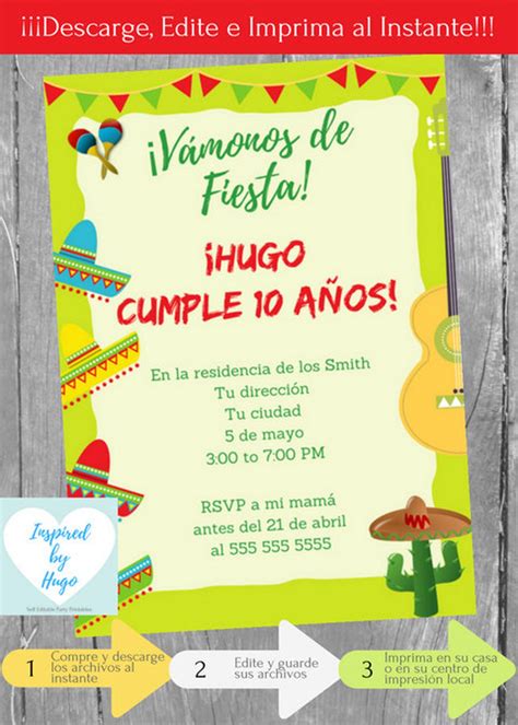 Invitación Fiesta Invitación Fiesta De Cumpleaños Fiesta Mexicana