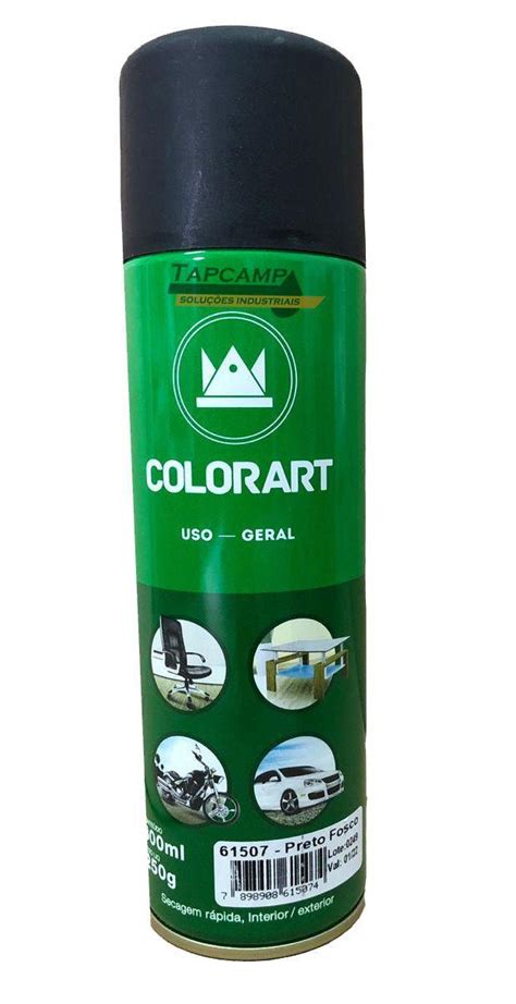 Tinta Spray Preto Fosco Para Objetos De Uso Geral Colorart 300 Ml