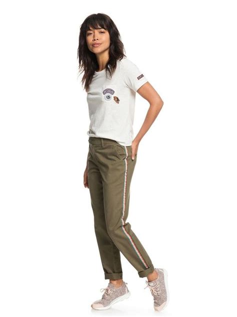 Roxy Poetry Soul Chinos Burnt Olive Gpz0 Womens Chinos Roxy