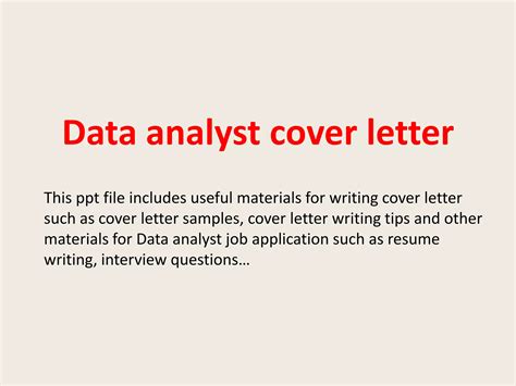 Data Analyst Cover Letter Ppt