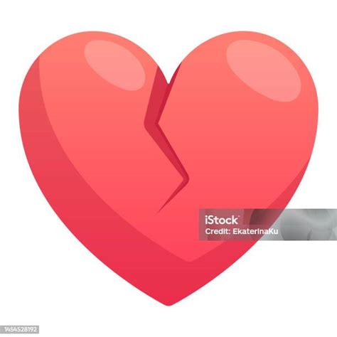 Broken Cartoon Heart Vector Isolated Flat Icon Stock Illustration Download Image Now