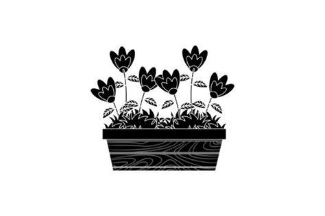 Spring Flower Long Pot 1 Solid Icon Graphic By Raysaozora · Creative