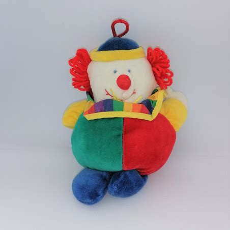 Doudou Clown Rouge Vert Jaune Bleu Gipsy