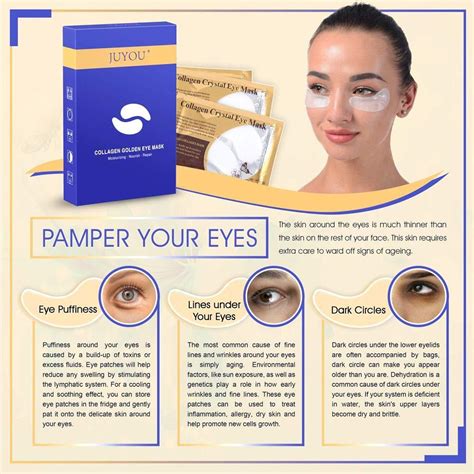 Juyou Collagen Under Eye Patches 30pairs Eye Masks For Anti Wrinkles