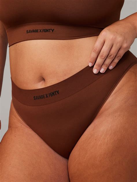Seamless High Waist Bikini Panty In Brown Savage X Fenty