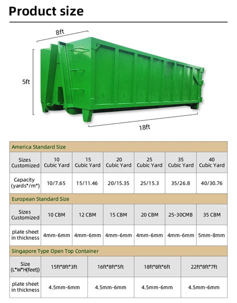 Hook Lift Bin In Waste Management Waste Disposable Refuse Container And