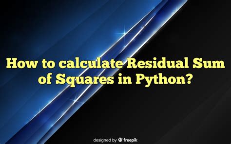 How To Calculate Residual Sum Of Squares In Python