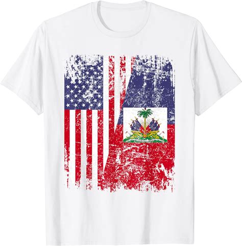 Haitian Roots Half American Flag Haiti Flag T Shirt Walmart