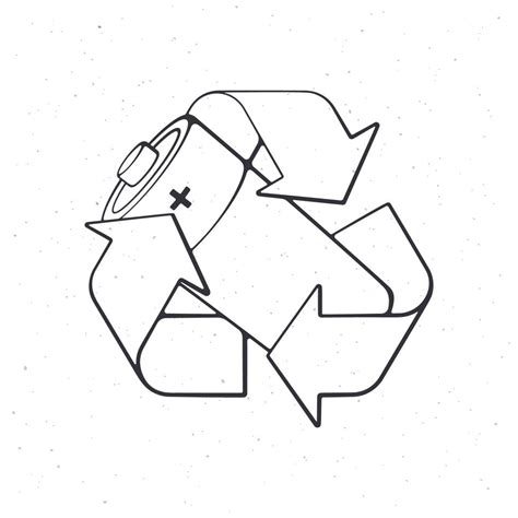 recyclage symbole avec utilisé alcalin batterie à l intérieur contour