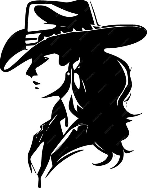 Premium Vector Cowgirl Black And White Isolated Icon Vector Illustration