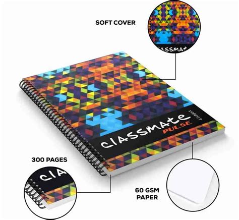 Classmate Pulse Notebook Soft Cover 6 Subject Spiral Binding Notebook