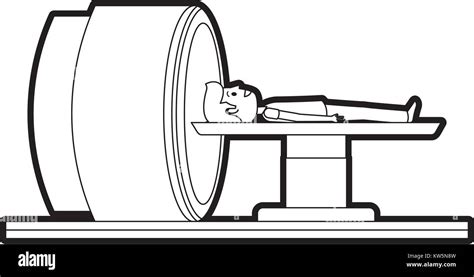 Tomography Scanner Machine With Patient Vector Illustration Design