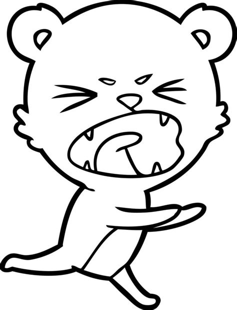 Angry Cartoon Bear Shouting 12549742 Vector Art At Vecteezy