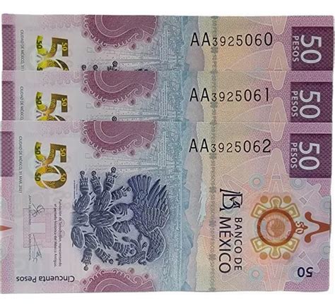 Billetes 50 Nuevos Sin Doblar Ajolote Serie Doble Secuencia Meses