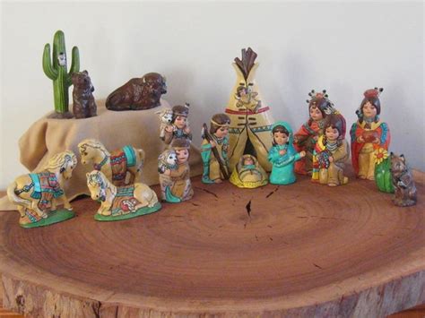 17 Pc Provincial Indian Nativity Set Etsy