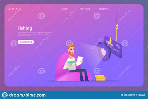 Phishing Par L Interm Diaire D Illustration Isom Trique De Concept De