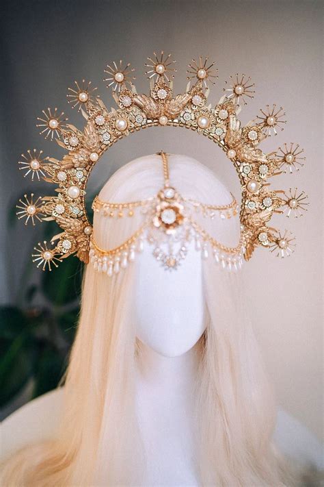 Gold Halo Crown Halo Headband Halo Headpiece Wedding Crown Etsy