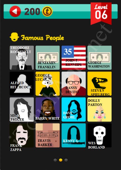 Icomania Answers Level 2 Famous People