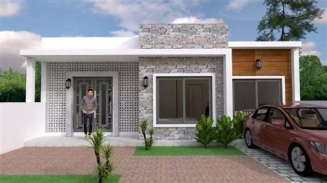 Modern Style Single Storey House With Two Bedrooms And Two Bathrooms ...