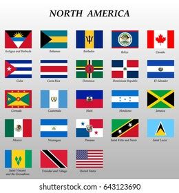 Set All Flags North America Vector Stock Vector (Royalty Free ...