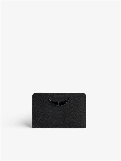 ZV Pass Card Case Card Holder Black Women Zadig Voltaire