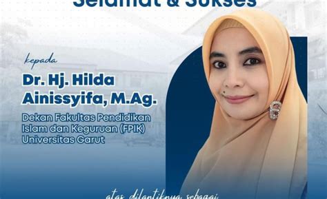 Selamat Sukses Kepada Dr Hj Hilda Ainissyifa M Ag Dekan FPIK