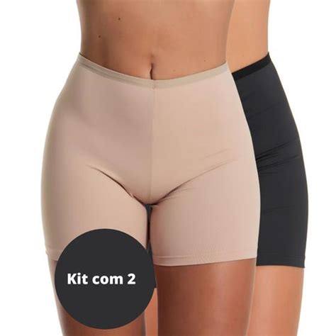 kit 2 Anágua Shortinho Íntimo Segunda Pele Conforto Lingerie Modeladora Short Para Saia E