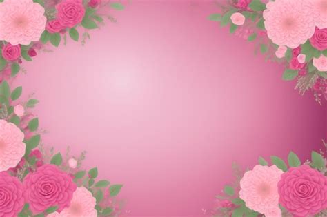 Premium Photo | Pink background with a pink flower border