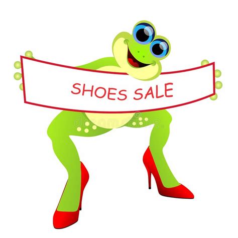 Frog With Shoes Sale Banner Stock Vector - Image: 42500435