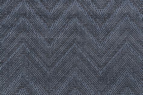 2 Yards Chevron Woven Chenille Upholstery Fabric In Bluestone